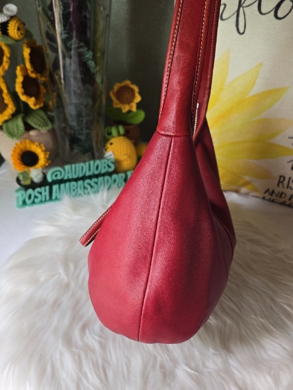 Coach Ergo Hobo Red Leather Shoulder Bag Y2k A04M-9219 - Picture 6 of 16